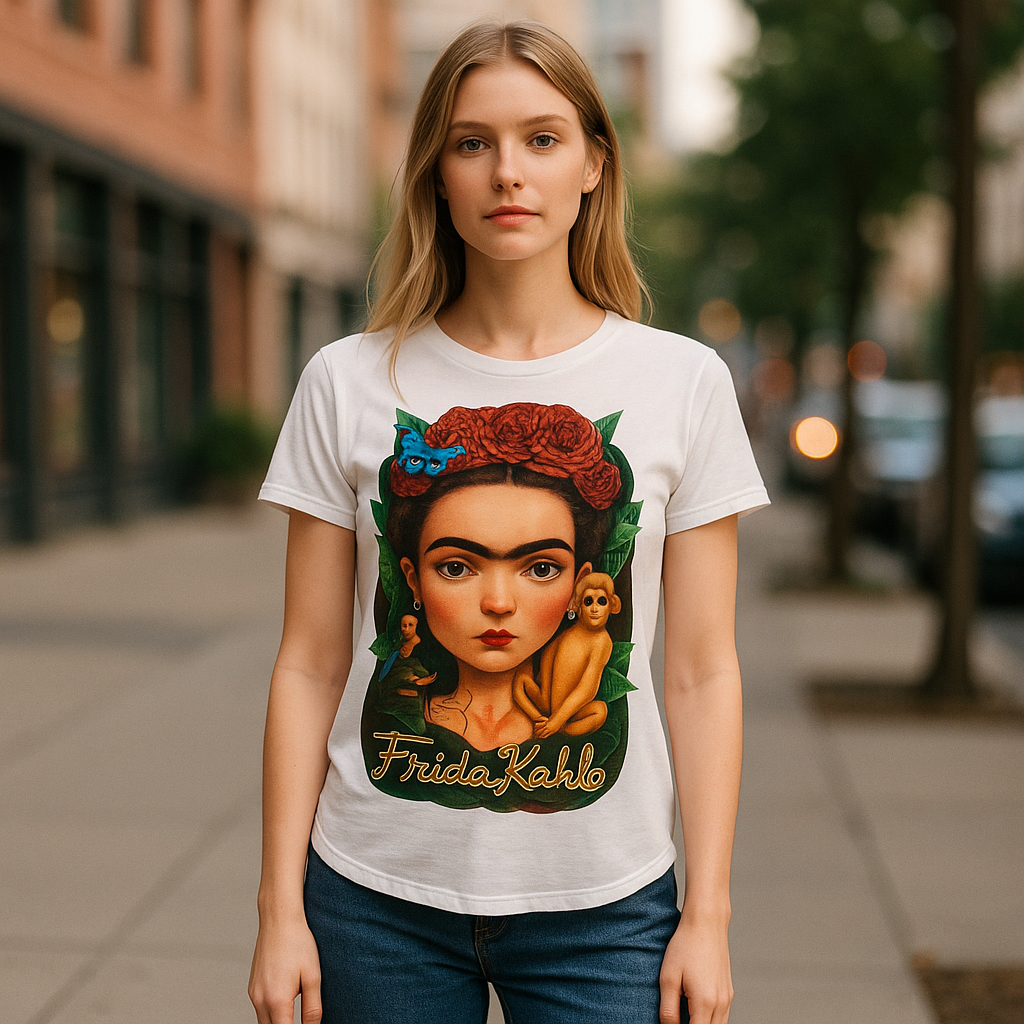 Frida Kahlo Fashion changuito Tee Woman white