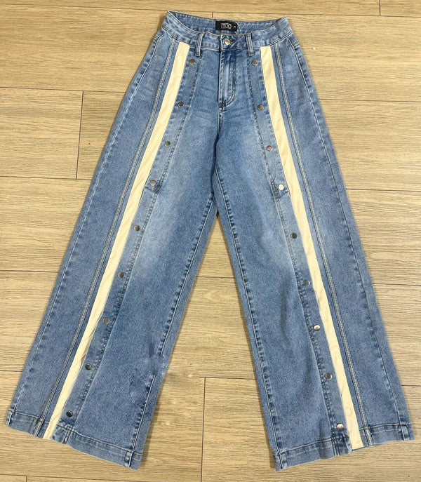 BUTTONED DOWN WIDE LEG PANTS - Revolucion Boutique and More