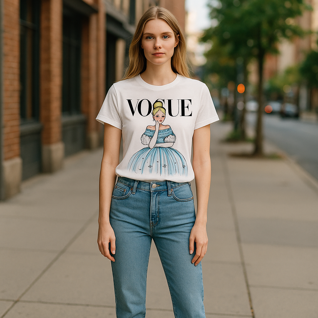 Vogue Princesa Cinderella Disney Princess Woman T-shirt