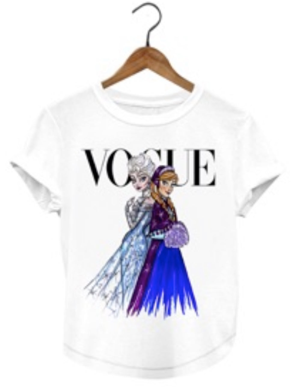 Vogue Princesa Elsa and Anna Disney Princess Woman T-shirt - Revolucion Boutique and More