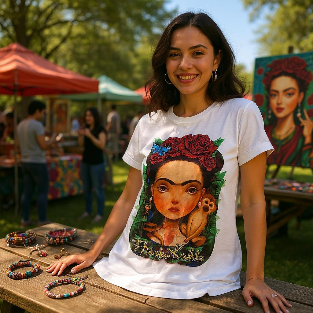 Frida Kahlo Fashion changuito Tee Woman white