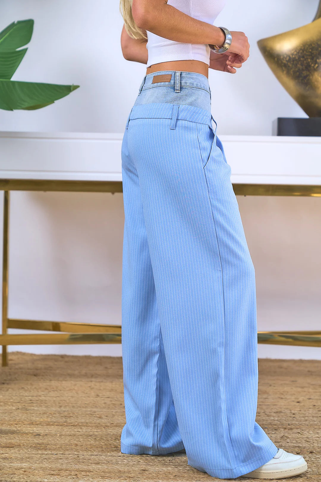 TWO-TONE DOUBLE-WAISTBAND PANTS - Revolucion Boutique and More