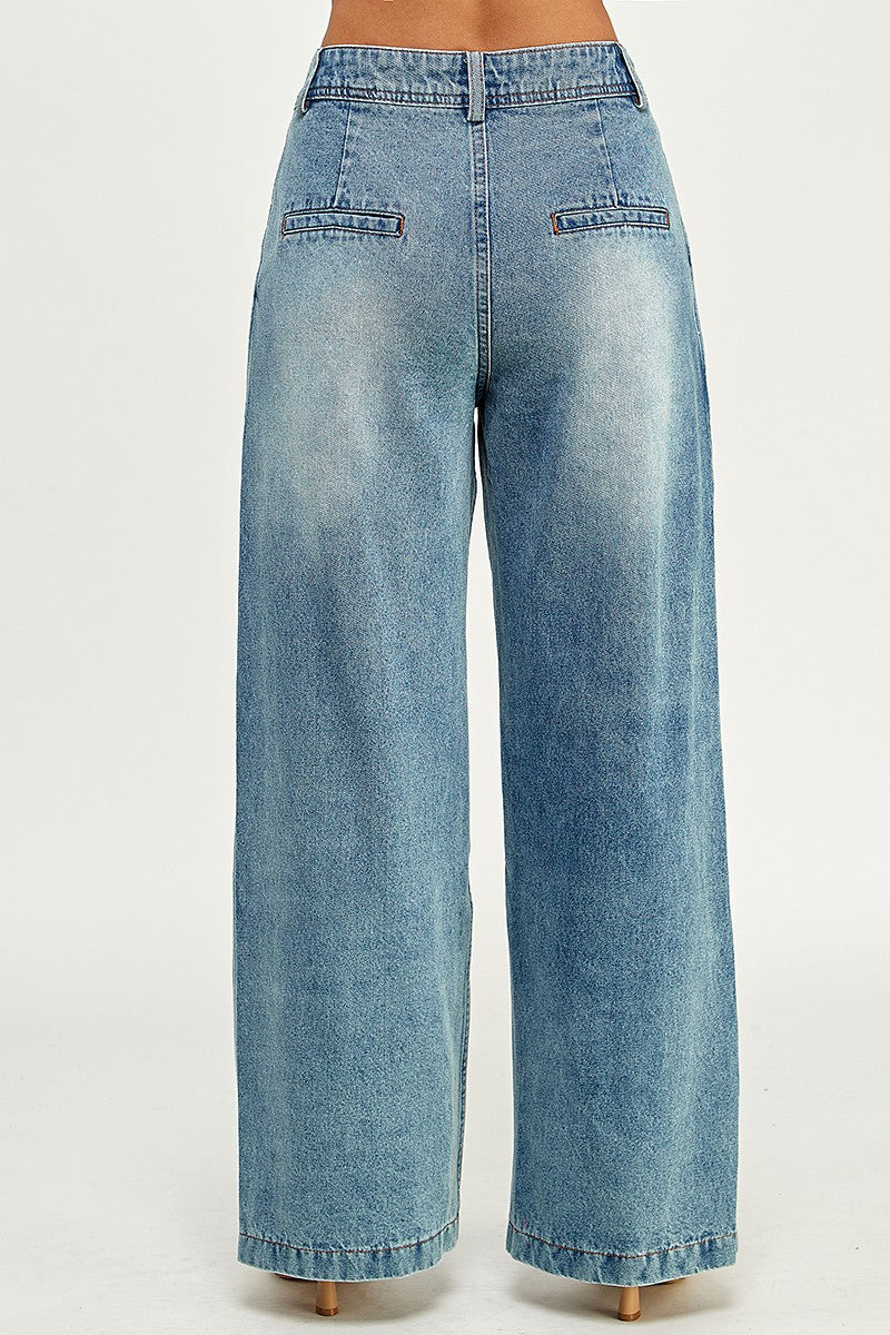 Mya's Wide Jean Pants - Revolucion Boutique and More