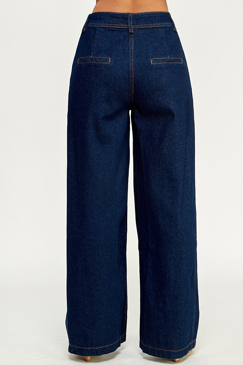Mya's Wide Jean Pants - Revolucion Boutique and More
